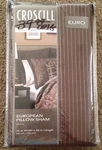 Croscill Sancerre Chocolate Euro Sham 26"X26 New Brown Gold Stripes. Fixed Price $9.00.