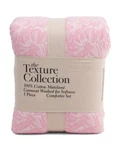 The Texture Collection Pink Cotton Matelasse Floral King Comforter Set 106 X90. Fixed Price $137.99.