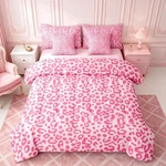 Cute Leopard Comforter Set - 7 Piece Queen Bedding Teens Pink Print. Fixed Price $99.99.