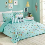 4PC Twin Raining Pom Kids' Comforter Set Blue - Urban Playground. Fixed Price $23.99.