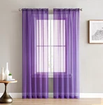 Jenna Collection Sheer Voile Solid Window Curtain Panel - Set Of 2 All Colors. Fixed Price $7.97.
