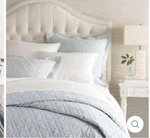 Pinecone Hill Twin Size Light Aqua Ice Blue Washed Linen Cotton Quilt. Fixed Price $62.99.