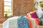 Lane Modern Reversible Cotton Comforter Set - King, Blue, 4 Piece Luxury Bedding. Fixed Price $91.99.