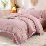 Rustic Pink Ruffle Comforter Set - 5 Piece Chic Bedding Queen. Fixed Price $79.99.