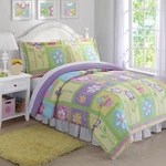 My World Sweet Helena Reversible 2-PC. Twin Comforter Set Green, Purple. Fixed Price $74.89.