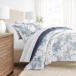 Floral Pattern Solid To Print Reversible All Season Kaycie Gray Comforter Set. Fixed Price $78.99.