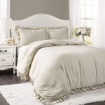 Reyna Ruffle Comforter Set, Full/queen, Wheat, 3 Piece. Fixed Price $175.99.