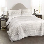 Lush Decor Hygge Geo Pattern Striped 3 Piece Quilt Bedding Set, Full/queen, Taup. Fixed Price $41.89.