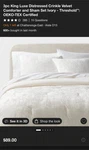3PC King Luxe Distressed Crinkle Velvet Comforter And Sham Set Ivory -. Fixed Price $50.00.