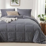 Kasentex King Size Corduroy Comforter Set, 3 Pieces Fluffy Down Alternative. Fixed Price $63.99.