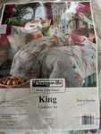 8-PCS! Thomasville Bird Of Paradise King Comforter Set, Sheets & Accent Pillows. Fixed Price $350.00.