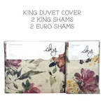 Sky Harper Autumnal Floral 5 Piece King Duvet Cover & Shams Set Multi. Fixed Price $79.98.