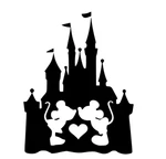 Disney Custom Kissing Mickey/minnie Castle Vinyl Decal Wall. Fixed Price $6.99.