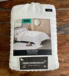 Ugg Devon Woven Textured King Comforter Reversible 3PC Set White Stripe Chenille. Fixed Price $159.97.