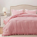 Harborest Queen Comforter Set - Pink Ruffle Size Bed Fluffy. Fixed Price $65.90.