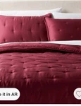 Full/queen Tencel Comforter And Sham Set Wine Red - Threshold. Fixed Price $40.00.