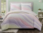 New Makers Collective Standard Full/queen Wave Print Pastel Swirl Comforter Set. Fixed Price $39.95.