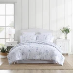 Laura Ashley Belinda Queen Comforter Set 3 Piece Chambray Blue Cotton. Fixed Price $154.99.