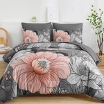 Xruibed Queen Comforter Set 7 Pieces Grey Floral Size In. Fixed Price $81.95.
