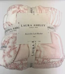 Laura Ashley Twin Pink White Reversible Lush Blanket Soft Cozy. Fixed Price $59.95.