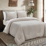 Estelle Taupe Velvet Country Home King 3 Pc Comforter Bedding Set. Fixed Price $269.00.
