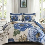 Luxudecor Beige Floral Queen Comforter Set 7 Pieces Bed In Bag,blue Flower .... Fixed Price $77.08.