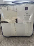 Lush Decor Reyna Ruffle Comforter Set Queen Ivory 4 Piece Bedding + Curtain. Fixed Price $150.00.