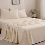 South Street Loft King Microfiber 4-PIECE Bed Sheet Set With Pillow Cases Cream. Fixed Price $29.99.