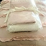 Guilded Rose Shabby Pale Pink Ruffle Queen Comforter Set With 2 Shams And Skirt. Fixed Price $99.99.