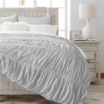 Pbteen Pottery Barn Recycled Pucker Up Full/queen Quilt Set With 2 Shams. Fixed Price $159.00.
