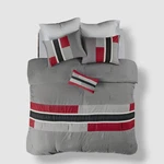 Mi Zone Gray/red Pipeline Reversible 3-PIECE Comforter Set, Twin/twin Xl Size. Fixed Price $35.10.
