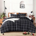 Andency Black Grid Set Twin, 2 Pieces (1 Plaid Comforter). Fixed Price $67.48.