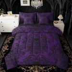 Feelyou Gothic Skull Comforter Set With Sheets 7 Piece Queen Size Damask Print B. Fixed Price $85.04.