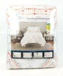 Mainstays 6-PIECE Coordinated Bedding Set Twin/ Xl Watercolor Diamond Coral New. Fixed Price $30.16.