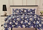 Kate Spade "forest" Navy Poly-filled King Floral Comforter White & Blue Flowers. Fixed Price $44.99.