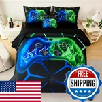 Zsyayaha Full Gamer Comforter Set Kids Blue Green 3D Gaming Bedding Teen. Fixed Price $75.25.