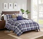 Brylanehome Deagan 5-PC Comforter Set King, Blue Plaid. Fixed Price $69.99.