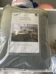 Threshold 3-PIECE Comforter Set Cotton Velvet Oeko-tex Solid Finish, Cream, King. Fixed Price $65.00.