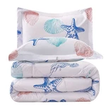 Beach Theme Kids Comforter Set Full Size, 3 Piece Jellyfish Starfish Shell Pr.... Fixed Price $52.87.