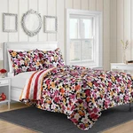Shannon Reversible 3-PIECE King Quilt Set W/reusable Tote Bag Pink Floral. Fixed Price $66.45.