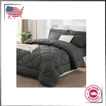 Cozylux Queen Comforter Set - 7PC Dark Grey Luxury Bedding, All Seasons. Fixed Price $59.36.