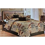 7PC Multi Animal Print Micro Fur Comforter Set, Twin, Queen, King & Cal. Fixed Price $98.00.