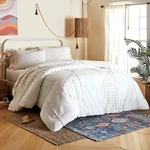 White Wild Sage Michaela Tufted Triangles Cotton Full Queen Duvet Cover & Shams. Fixed Price $59.97.