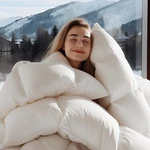 Luxury Goose Feather Down Comforter California King Size - 1600 Tc/dm Cotton .... Fixed Price $92.25.