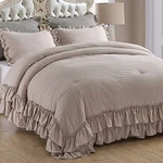 Twin Bedding Comforter Set With Ruffles,shabby Boho Chic 70 90 Taupe. Fixed Price $67.33.