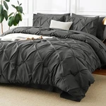 King Size Comforter Set 7 Pieces Pinch Pleated Dark Grey Cozylux Pintuck Gray. Fixed Price $114.99.