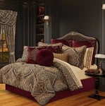 Five Queens Court Bordeaux 4 Piece Comforter Set New. Fixed Price $249.99.
