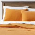 King Lustrous Velvet Comforter & Sham Set Dark Gold - Threshold. Fixed Price $33.99.