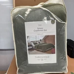 Threshold Comforter Set Cotton Jersey Knit Melange, Olive Green Heather, King. Fixed Price $50.00.