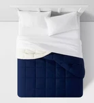 Faux Shearling Reversible Comforter Dorm Room College Navy Blue /twin Xl. Fixed Price $13.19.